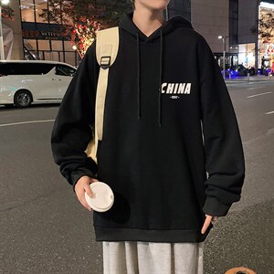 WY2248-P35加绒款-P40纯棉连帽卫衣男大码运动帽衫宽松薄外套男,男装卫衣,电商A040