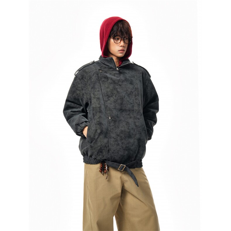 2025新款pu加厚美式复古棉服男女情侣加厚外套P118,男装棉衣,星座506-1