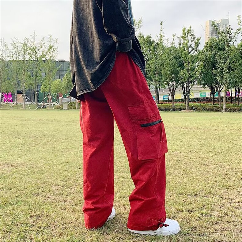 美式复古直筒纯棉工装裤男ins潮牌机能欧美街头hiphop裤子潮,男装工装外套,星座1013