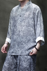 2025夏季新款男装新中式汉服衬衣风唐装禅服盘扣衬衫C97-P95，男装衬衫，电商B277(原6028)