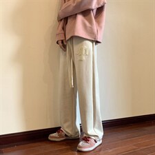 哥特字母毛巾绣麂皮绒高街休闲裤地板景XZ604-KP82-P55控68，男装休闲裤，星座604