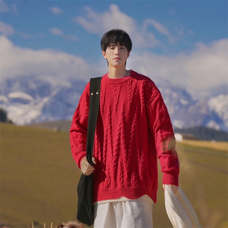 B299-M838假两件针织慵懒日系港风毛衣P63X98（大货已入仓），男装针织衫/毛衣，电商B299-1