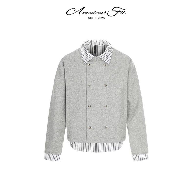 C316WY8530P68特春夏新款假两件卫衣衬衫领时尚百搭外套短款，男装衬衫，电商C316