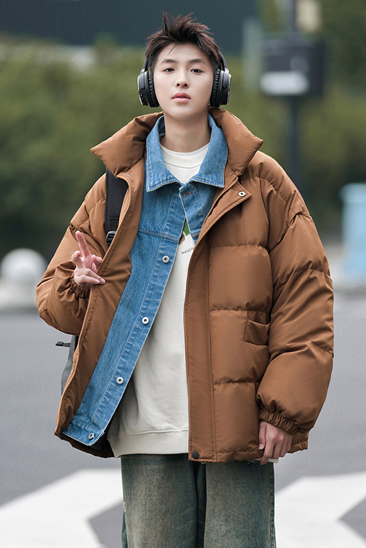 现货一万件抖音直播牛仔假两件大码棉衣情侣棉服8218P118,男装棉衣,电商A030