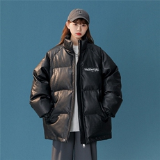 1中性风鳄鱼纹棉衣女手塞棉夹克PU皮棉衣男外套8507P120控158，女装棉衣/棉服，星座226-2