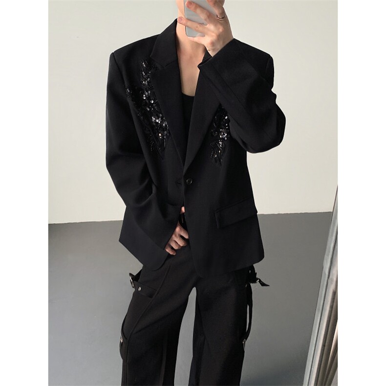 25秋冬重工刺绣亮片立体花朵西装礼服婚礼外套xz186-p138,男装西服套装,电商B288