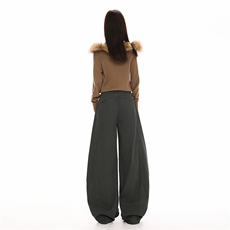 原创美式复古弧形牛仔裤男女春季新款宽松休闲阔腿长裤YD9083-P80，男装牛仔裤，星座509
