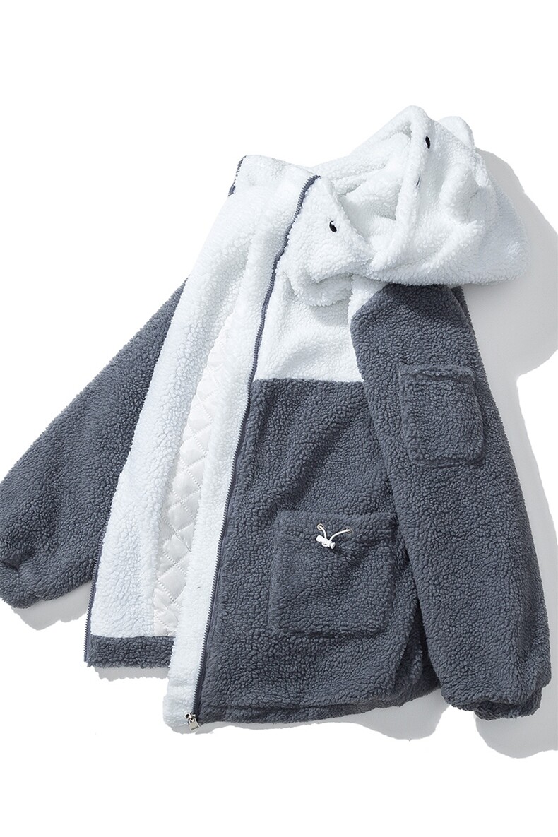 1日系白底羊羔毛棉衣男宽松潮扎染夹克款外套男YG7507P120控148,男装夹克,星座226-2