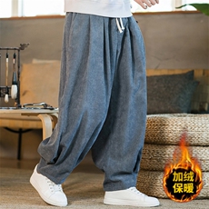 2025冬季新款风灯芯绒加绒加厚宽松灯笼裤休闲裤棕K102-P55，男装卫衣，电商B277(原6028)