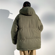 冬季青少年灯芯绒连帽棉衣潮牌羊羔毛加绒加厚棉服外套5305-P85，男装棉衣，电商B306
