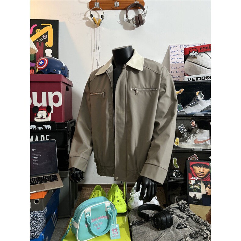 假模美式复古翻领夹克外套男100聚酯PJ2501-特P80控138,男装夹克,电商B370