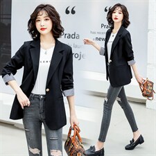薄款一粒扣纯色时尚气质职业装韩版简约西装2024，女装西装，一安秀