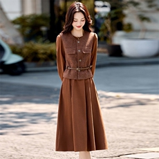 2025秋冬时尚格纹马甲气质优雅收腰显瘦休闲修身潮流连衣裙套裙，女装套装/套裙，香水丽阁