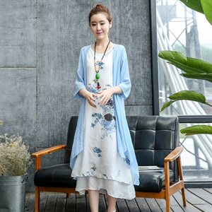 通勤圆领高腰套头七分袖中长款两件套2022年春季,女装套装/套裙,韩宇舍