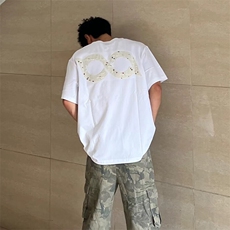 万针全刺绣工艺抖音得物高品质260克重磅纯棉双纱美式高街短袖T恤，男装T恤，电商A486