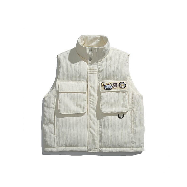 2025冬季新款男日系潮牌立领白鸭绒羽绒服加厚马甲棉衣YR70-F199,男装羽绒服,电商A101（原外27）