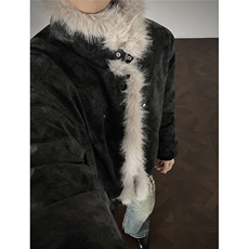 现货皮质座山雕棉服美式翻领毛毛重磅情侣外套A170-M915-TP112，男装棉衣，电商A170