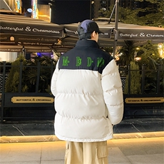 已注册港风直播抖音得物高品质宽松男加厚撞色棉衣外套M1403P68，男装棉衣，电商C408-1(原B339-1)
