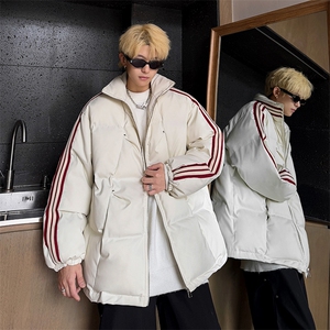 特p80控138抖控148绗棉三条杠棉服外套情侣格子棉衣面包服男MY247图片