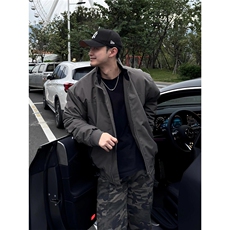 美式复古三防立领教练夹克外套男士秋季痞帅高级感工装QJK7009，男装夹克，星座208-5