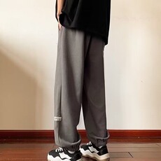 休闲束脚裤子男士薄款潮牌宽松直筒卫裤美式运动长裤子NG09/P42，男装休闲裤，星座506