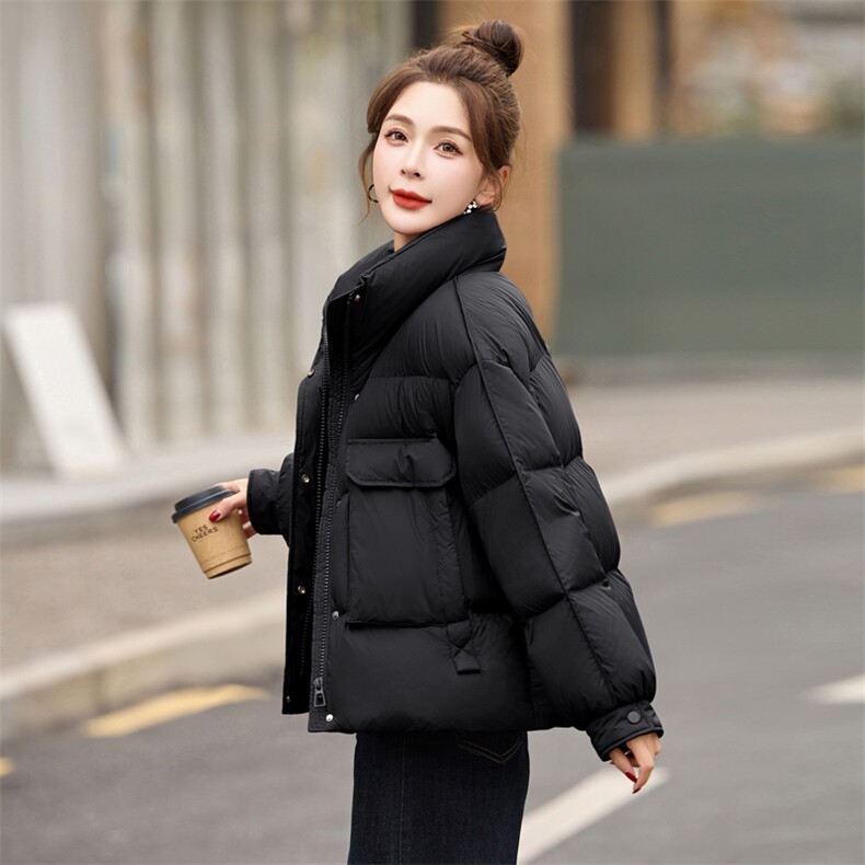 红时尚短款羽绒服女2025冬季新款高级感立领保暖白鸭绒外套,女装羽绒服,沐七七