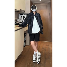现货10058-P40控68立领扎染百搭衬衫男秋季新款港风宽松长袖，男装衬衫，电商A059