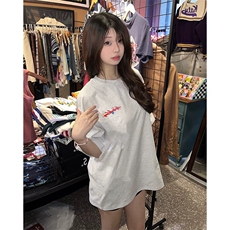 万针全刺绣工艺抖音得物高品质260克重磅纯棉双纱美式高街短袖T恤，男装T恤，电商A486
