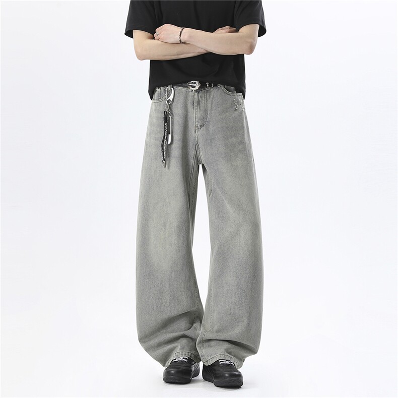 xz905-Z097#-特P-38美式高街宽松阔腿牛仔裤，男装牛仔裤，星座905