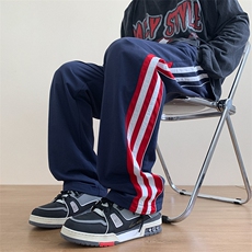 港风秋冬侧边拼接拖地工装裤宽松休闲伞兵裤男K23329-P40控58，男装工装外套，星座717