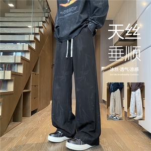 抖音品质夏季新款新中式冰丝宽松休闲裤B315-K25688-特p30控58图片