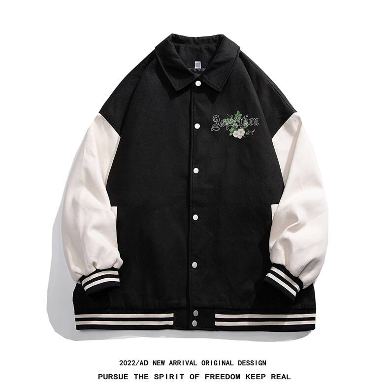 白底22秋季西海岸嘻哈潮流翻领棒球服夹克外套G605P85控108,男装夹克,电商A247-1