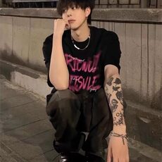 美式重磅短袖T恤男款2025新款潮流夏季潮牌时尚痞帅高街男生纯棉，男装T恤，星座506A