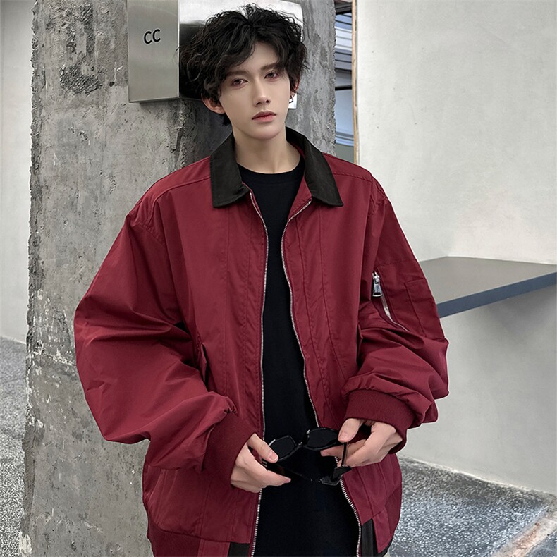 2025春季新款拼色夹克外套美式防水翻领上衣811A-JK3010-P88,男装夹克,星座811A