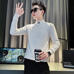 MY171-特P38控58社会小伙毛衣打底男针织衫线衣黑色图片