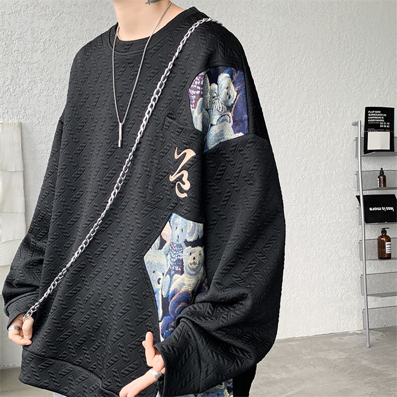 爆！已下单WY10063-P45控78秋冬新款高品质百搭小熊大码卫衣,男装卫衣,电商A059