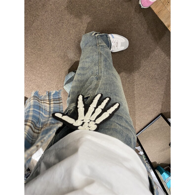 【有货】拉链微喇牛仔裤男美式vibe风裤子高街直筒X222LL-特P45,男装牛仔裤,星座1007（原301D）