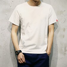 2021夏季新日系灰墙港风纯色休闲莱卡修身短袖T恤T01-特P20,男装T恤,电商A001