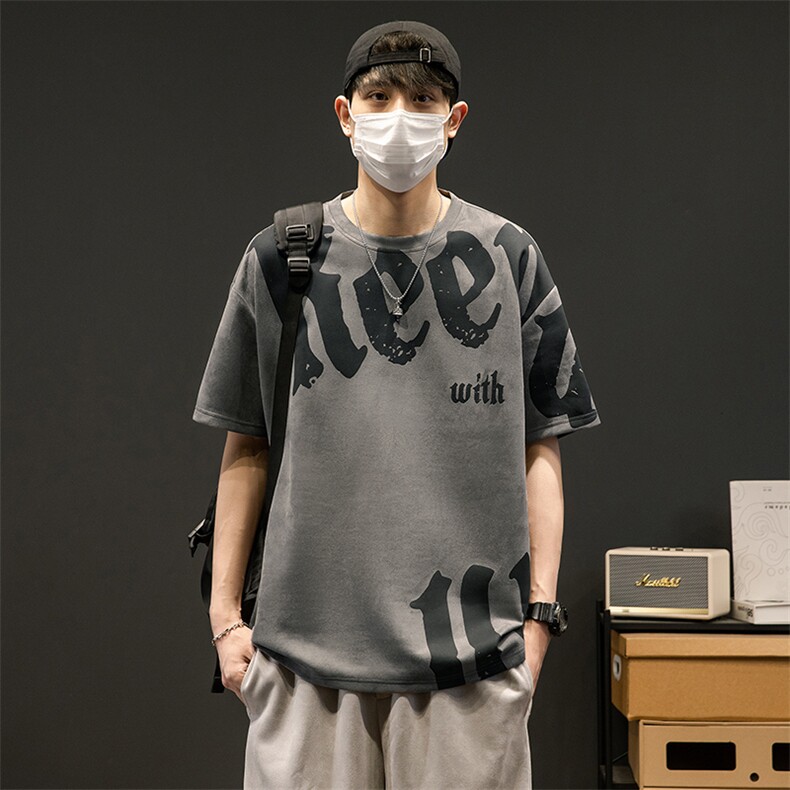 新款短袖男创意灰墙夏季t恤休闲百搭印花圆领T恤男上衣TC3137-P35,男装T恤,星座717
