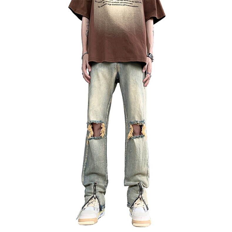 美式高街潮流宽松破洞休闲牛仔裤A161-S2317-P61,男装牛仔裤,电商A161