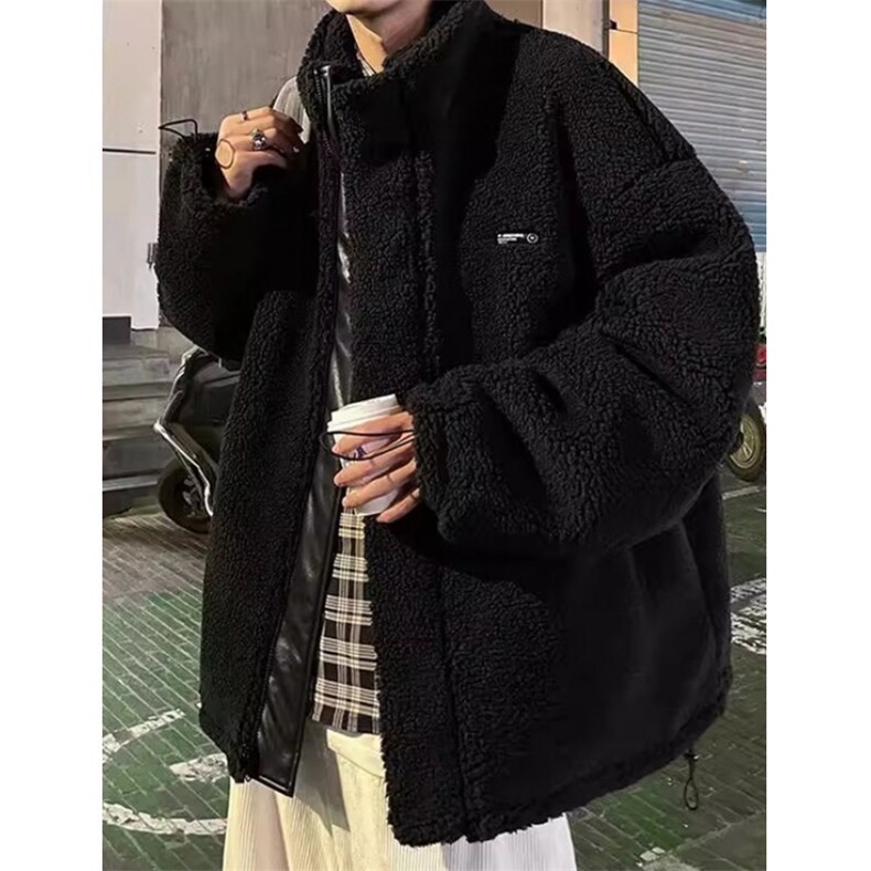 羊羔绒棉衣男冬季加厚保暖立领棉服外套两面穿棉袄面包服M8005,男装棉衣,星座1116A（原606A-3）