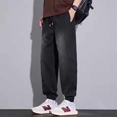 美式莱赛尔牛仔男春季复古水洗宽松束脚哈伦运动休闲裤Z2607-P50，男装休闲裤，星座509