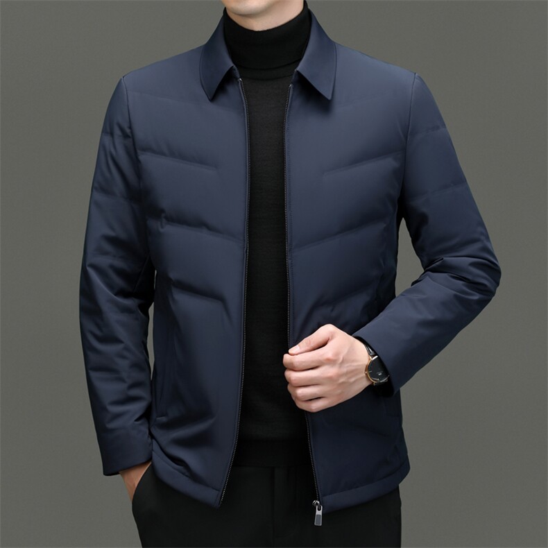 C91707钱塘2020-2新款商务休闲翻领简约中年男士羽绒服P260图片