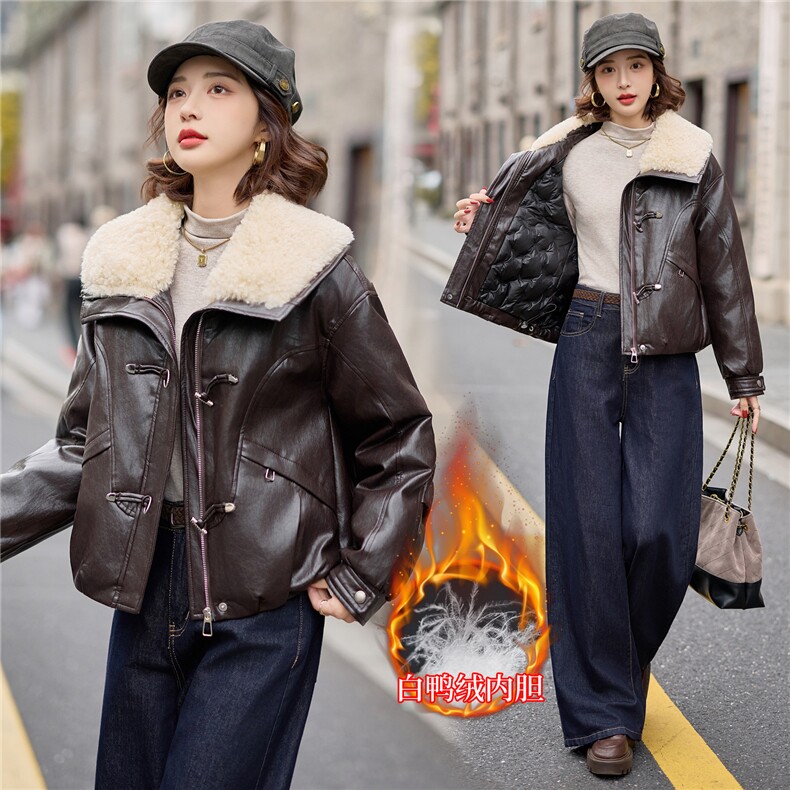 【2026冬季新款】时尚优雅保暖大毛领皮羽绒服,女装羽绒服,缘衣格