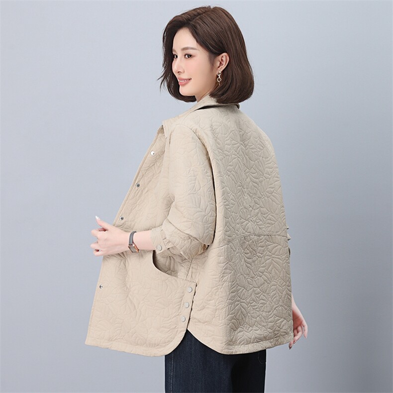 2024年秋冬新款女宽松休闲纯色棉衣,女装棉衣/棉服,悦见她