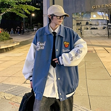 JK807P68港风拼接翻领百搭休闲宽松夹克外套男，男装夹克，星座1204-3