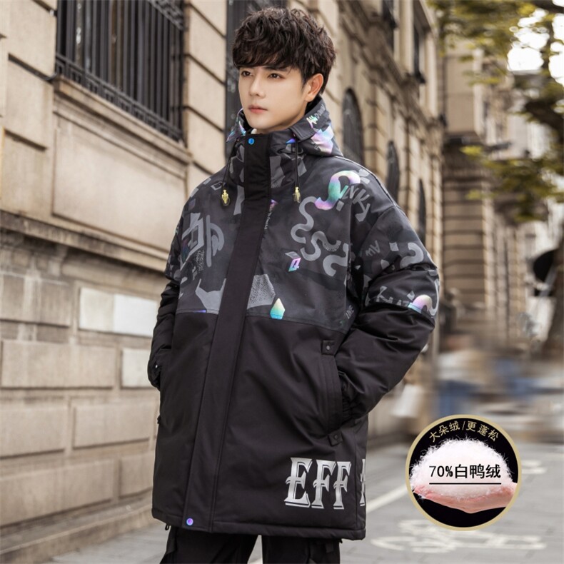 TIM2026冬季新款90%白鸭绒中长款连帽羽绒服男XZ109-Y2222-P218，男装羽绒服，星座109