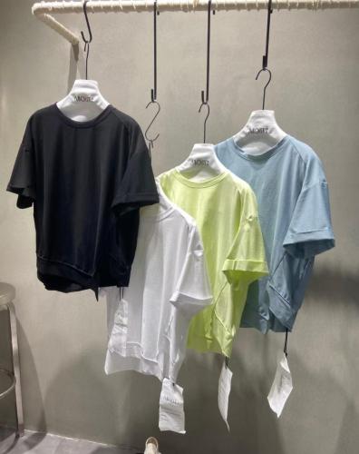 【现货】夏设计感不规则剪裁卷边纯色T桖衫,女装,ABout阿布