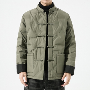 9366^冬季新款潮风加厚保暖羽绒服中式复古唐装羽绒服外套图片