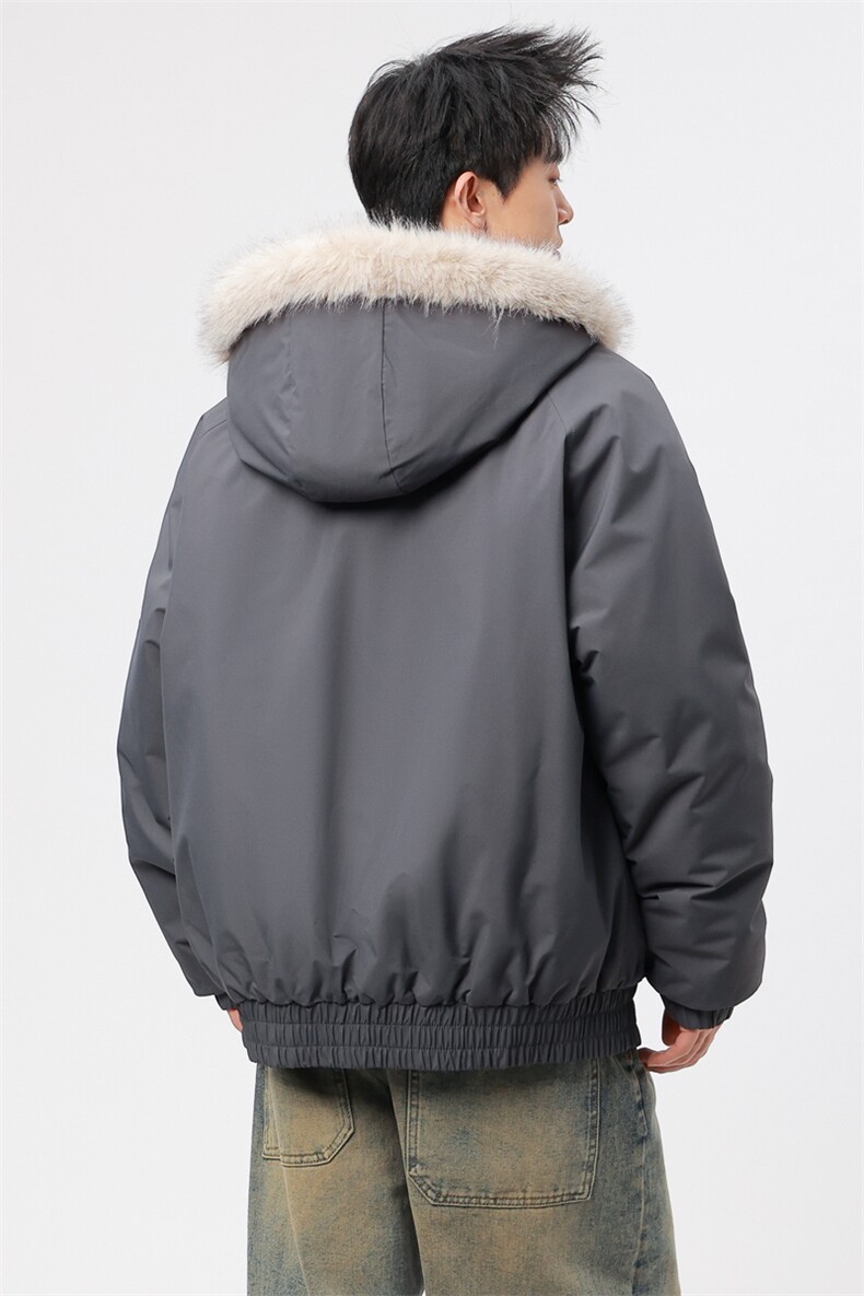 自家图有视频复古加绒毛领外套棉衣新款连帽派克棉服M2572p95,男装棉衣,电商D315
